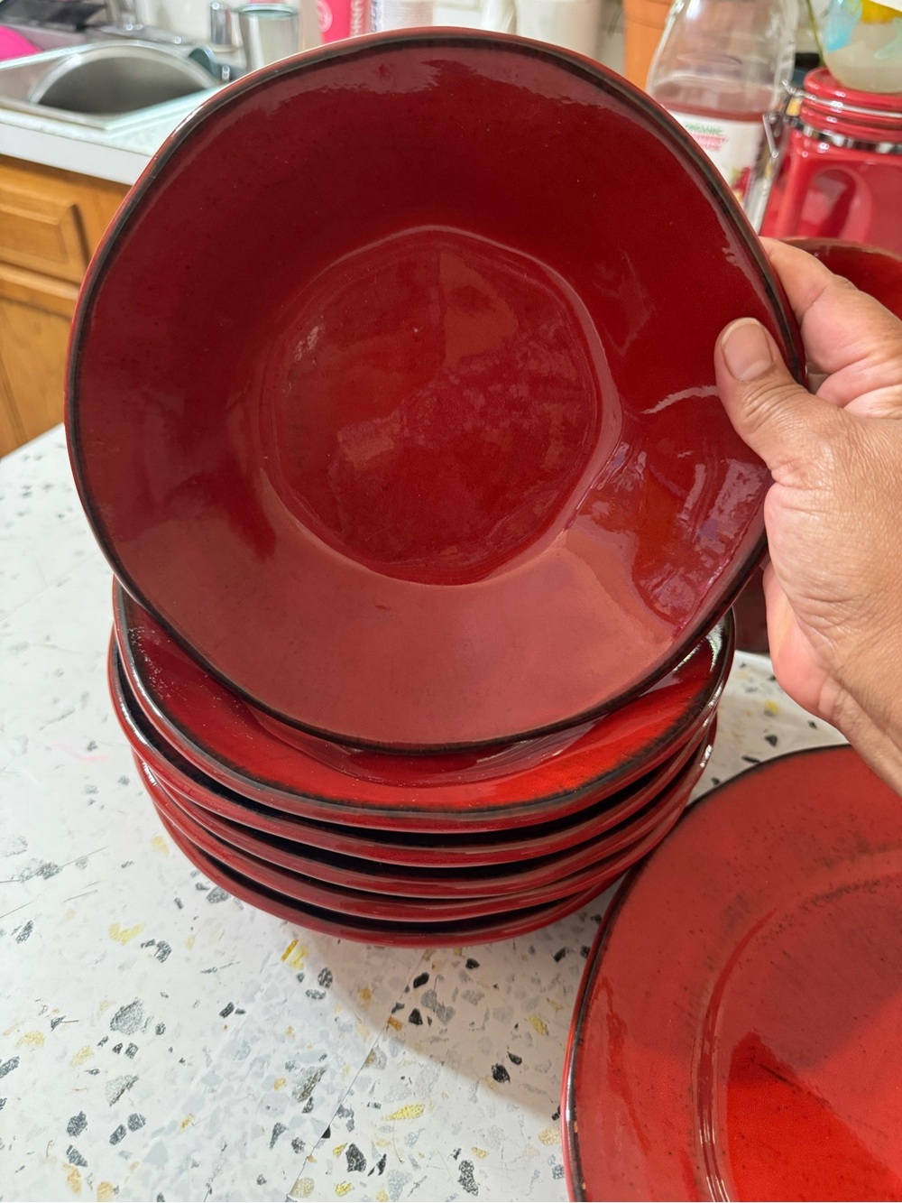 Lot 16 Crate And Barrel
Italy Red Marin Dinnerware
China